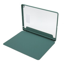 iPad 10.2 Smart-cover kompatibelt med 7., 8. og 9. generations modeller. Gennemsigtig bagside. Flip-stander. Automatisk slumrefunktion.