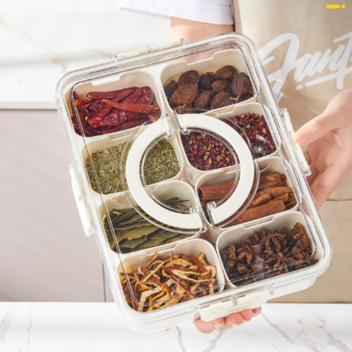Plastic Storage Box Multi Grids Fridge Food Organizer 8 Grids 2
