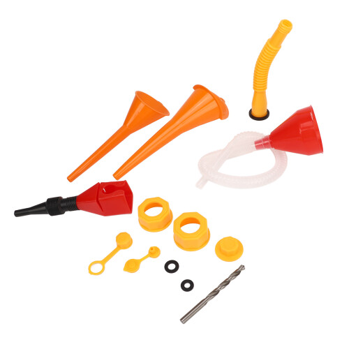 Durable Gas Can Spout Replacement Set, 8mm Drill Bits, Yellow