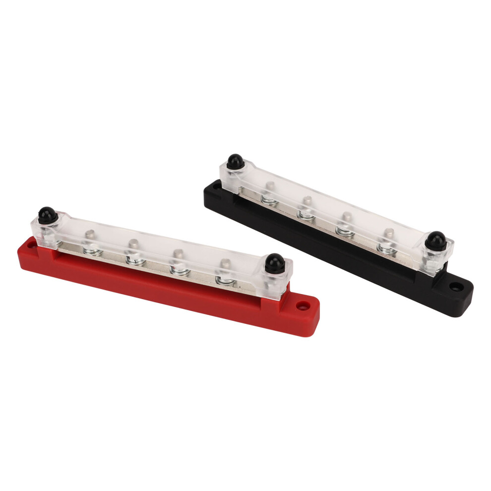 Premium Power Distribution Block 150A Dc12v-48V Car Rv Boat M6 Bus Bar 6 Studs Black/Red 5091370188769