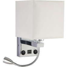 Duurzame metalen wandlamp, stekkerinstallatie, textielen kap, aan/uit-schakelaar, moderne nachtlamp met