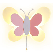 Eenvoudige installatie, dimbare LED-wandlamp van metaal voor kinderkamerdecoratie, moderne minimalistische acryl vlinderwandlamp met warm licht