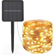 Draagbare, waterdichte, op zonne-energie werkende lichtslinger: 240 warmwitte LED's voor terras, tuin en buitendecoratie.