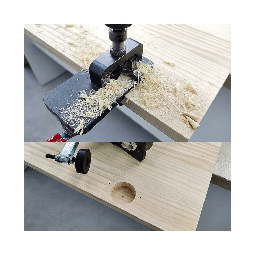 Concealed Door Hinge Jig, Cabinet Hinge Hole Drilling Jig Aluminum Alloy Accurate Locking Drilling Template For Door Concealed Installation, 9169997150684