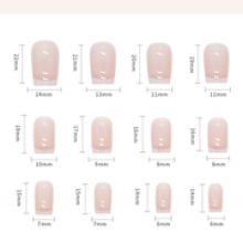 Nail Glue Included French Mani Press On Nails, Salon Quality Short False Nails Reusable Full Cover Acrylic Tips, Chip-Free Bubble-Free Waterproof