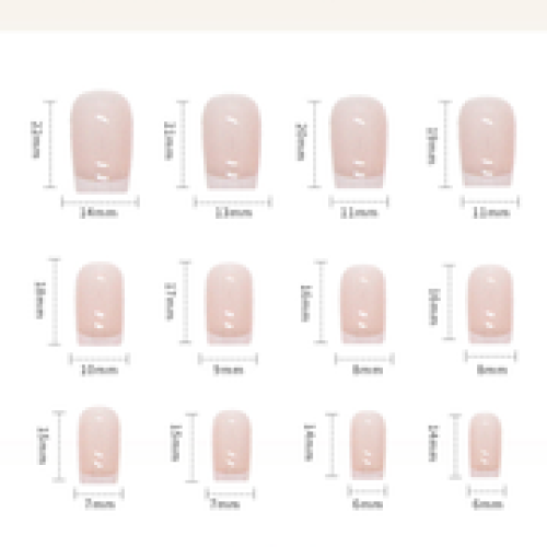 Κόλλα νυχιών που περιλαμβάνεται French Mani Press On Nails, κοντά ψεύτικα νύχια ποιότητας