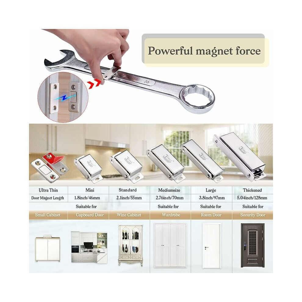 Ultra Thin Magnetic Door Stoppers, Innovative Cabinet Suction Magnet Catch For Kitchen Closet Doors, Strong Magnetism Ensures Secure Closure 9169997150462