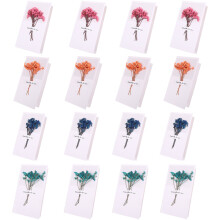 Creative Dry Flower Design, Handmade Vintage Kraft Note Card, Suitable for Gift Boxes, Blank for DIY Messages (18PCS)
