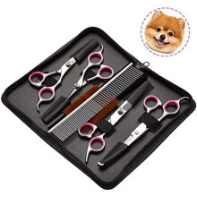 Kit de Tesouras para Tosar Cães, Aço Inoxidável Japonês 4CR, Pontas Arredondadas de Segurança para Animais de Estimação, Design Ergonômico