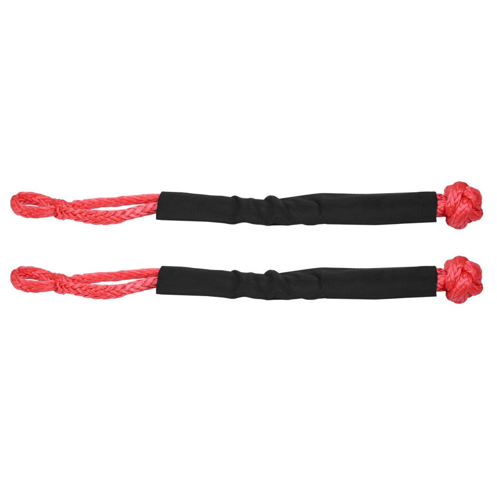 2X Soft Shackle Rope Synthetic Tow Recovery Strap 38,000Lbs Wll Auto Parts Tow Rope Synthetic Fiber Red 6033357110669