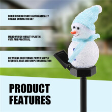 Snowman Solar Lights Christmas Solar Powered LED Snowman Light Decor Outdoor Garden Stake Lamps Xmas
