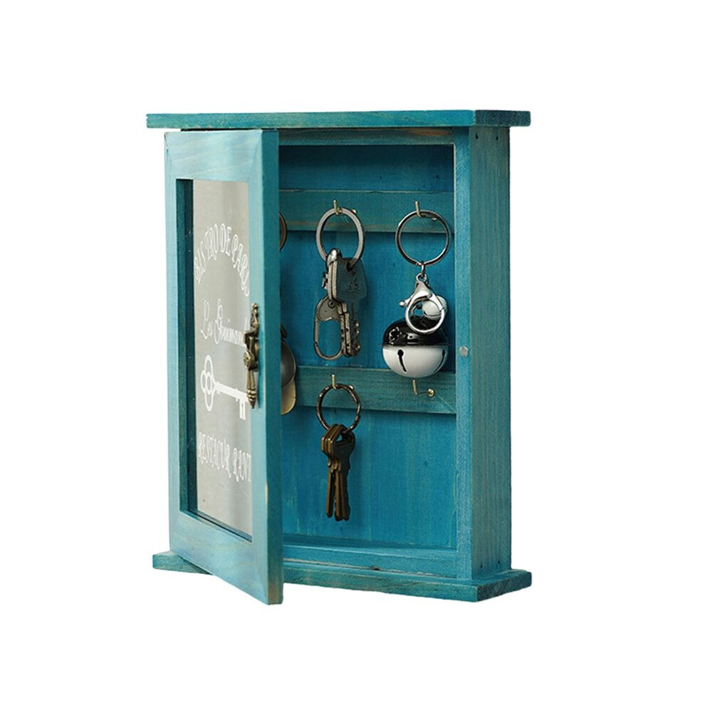 Wooden Key Box, Retro, Wall, Key Cabinet With Magnetic Door, Durable Solid Wood Storage With 6 Hooks-A 6032616958080