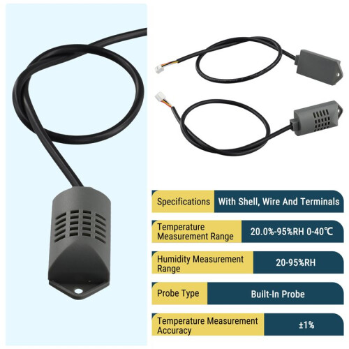 Temperature Humidity Probe Sensor Module 0-3V Module Replacement for AM1001 2001 with Case Wires with 2.54mm Terminals 2