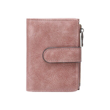 Stilvolle kurze Brieftasche mit Blockverschluss. Praktische-Rosa