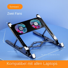 (Kunststoff Twin Fan Schwarz) Faltbare und tragbare Computer-Kühl halterung