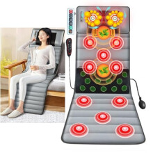 Full Body Heated Massage Mat with Vibration and Heat Therapy for Back Pain Relief, Foldable Design