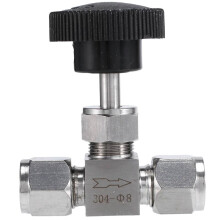 Einstellbares Nadelventil AD 8 Mm Rohr Edelstahl 304 Hochdruck SäUrefester Gerader Kartensatz Kran