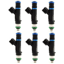 6 Boquillas de Inyector de Combustible 53032701AA 0280158020 para Liberty Dakota para Raider 3.7L, Negro