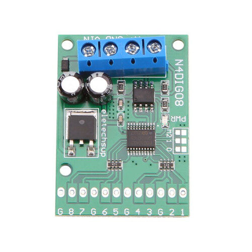 8Ch Input/Output Digital  TTL LvTTL CMOS RS485 IO Control Module Modbus Rtu Board for PLC Relay, (No Pin)