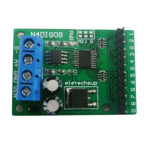 8Ch Input/Output Digital  TTL LvTTL CMOS RS485 IO Control Module Modbus Rtu Board for PLC Relay, (with Pin)
