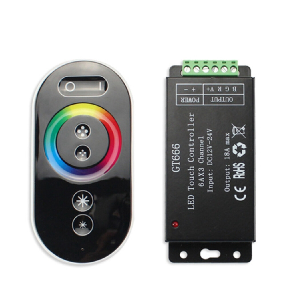 Gt666 Dc12-24V 6Ax3channel Rbg Touch Led Controller For 5050 Rgb Strip Lights 4712060413602
