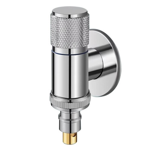 Washing Machine Automatic Water Stop Valve Solid Brass Single Cold Wall Mounted Cold Water Outlet Basin Silver