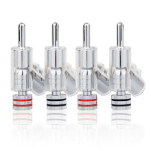 4 Stuks Hifi Rhodium Plated Afsluitbare Luidsprekerkabel Banaanstekker Connector Audio Versterker Luidsprekerkabel Connector