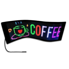 Car LED Screen Signage Flexible Display Scrolling Information Advertising Light Board Rear Window Animation Panel,B