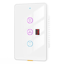 Tuya WiFi Fan Light Touch Wall Panel Voice Timer Control APP Remote Control Work for Alexa Home A