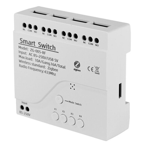 4 Channels Tuya ZigBee   Module RF433  Home Automation DIY Breaker Wireless Relay Voice Control