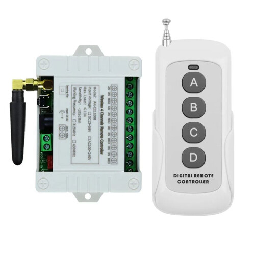 12V 24V 4-Way Remote Control  Point-Acting Self-Locking Interlocking Adjustable Access Gate Control Panel