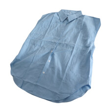 Blusa a maniche corte blu a doppio petto – Taglie da S a XL
