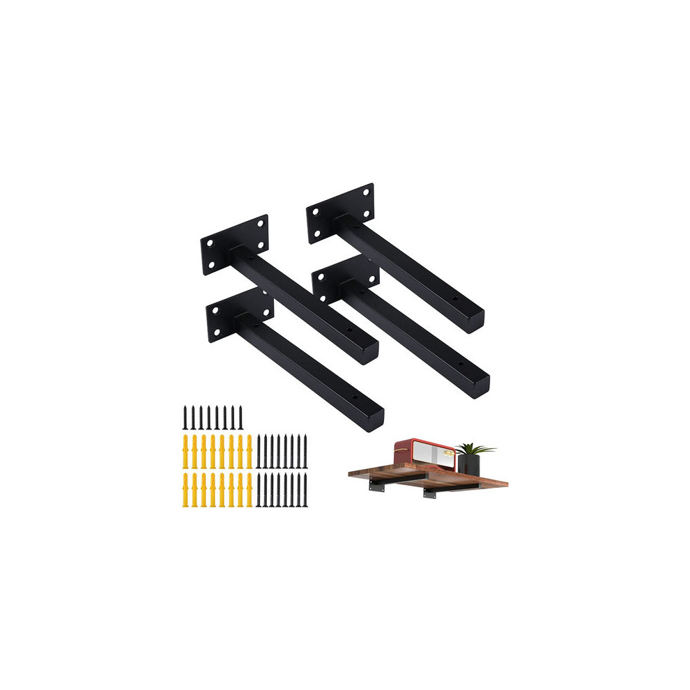 Heavy Duty Shelf Brackets Iron Construction, Hidden Shelf Brackets With Matte Finish And Invisible Fixing, Floating Shelf Bracket Hardware For Modern 9004841797328