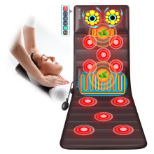 Full Body Massage Mat with Heat and Vibration, 9 Modes, Shiatsu Neck and Shoulder Massager