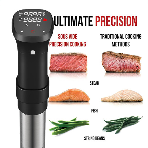 Sous Vide Machine 1800W Vacuum Precision Cooker With LCD Touch Screen, Precise Temperature Control, Fast Heating 1