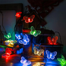 Butterfly Fairy String Lights 6M/20ft 40 LEDs Battery Operated Waterproof Indoor Outdoor 2 Modes Steady Twinkle Colourful