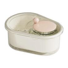 Fruit and Vegetable Washer with BuiltIn Brush, Compact Manual Salad Spinner with Lid, White