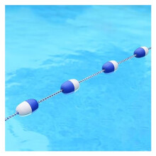Pool Safety Rope with Buoys, Adjustable Nylon Swimming Pool Divider 49.2ft Blue and White