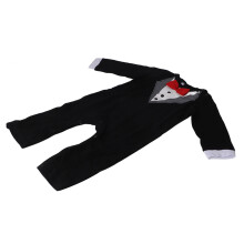 Baby Tuxedo Onesie Long Sleeve Romper 80cm Black Cotton for Newborn Gentlemen