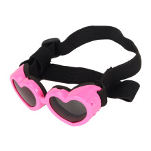 Occhiali da sole a forma di cuore per cani rosa, protezione UV, antivento, lenti HD