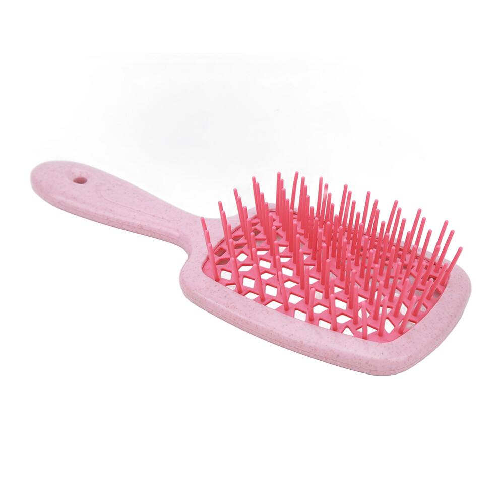 Pink Curved Vent Hair Brush, Scalp Massage & Detangling Paddle, 20.5 X 8.5Cm