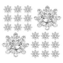 50St Zilveren Rhinestone Sneeuwvlok Knopen Voor Naaien En Accessoires