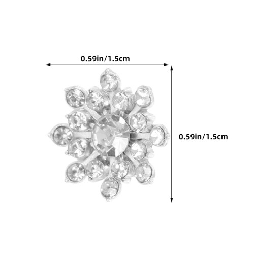 50Pz Fiocco Neve Con Strass Argento Per Handmade E Gioielli 2