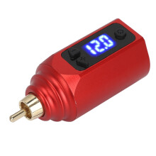 Kabellose Tattoo-Stromversorgung mit LED-Display, 1500mAh, USB-wiederaufladbar, Rot