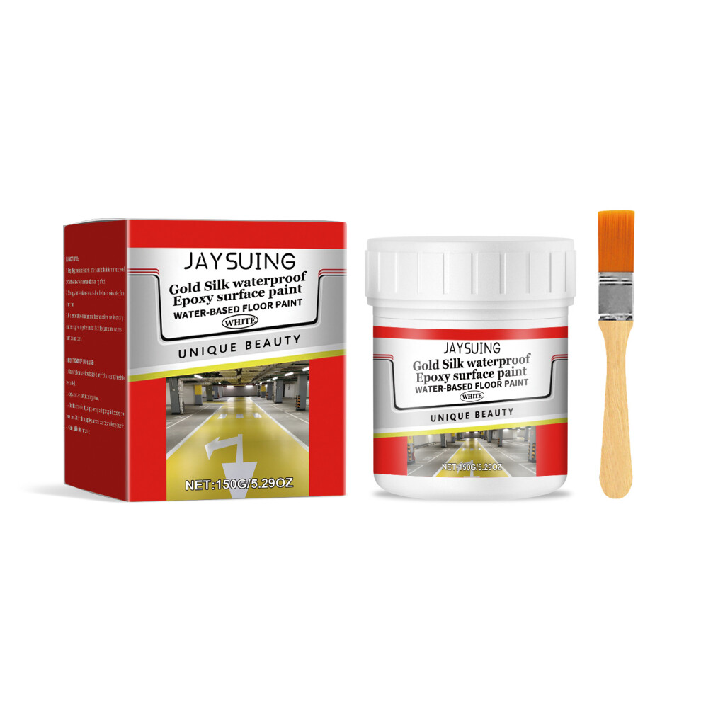 (White 150G) Waterproof Epoxy Floor Paint Household Wall And Floor Waterproof Cracking And Anti-Staining Stain Renovation Paste 6900054953038