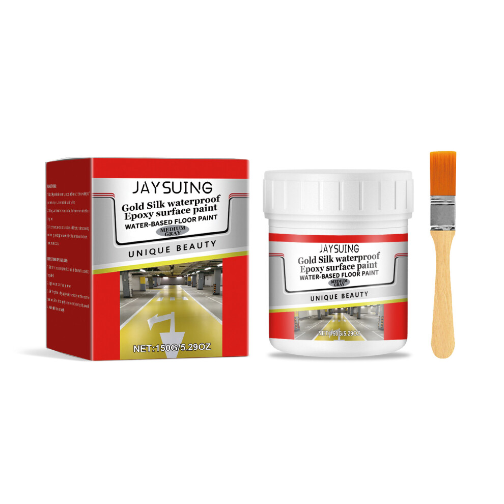 (Medium Gray 150G) Waterproof Epoxy Floor Paint Household Wall And Floor Waterproof Cracking And Anti-Staining Stain Renovation Paste 6900054953045