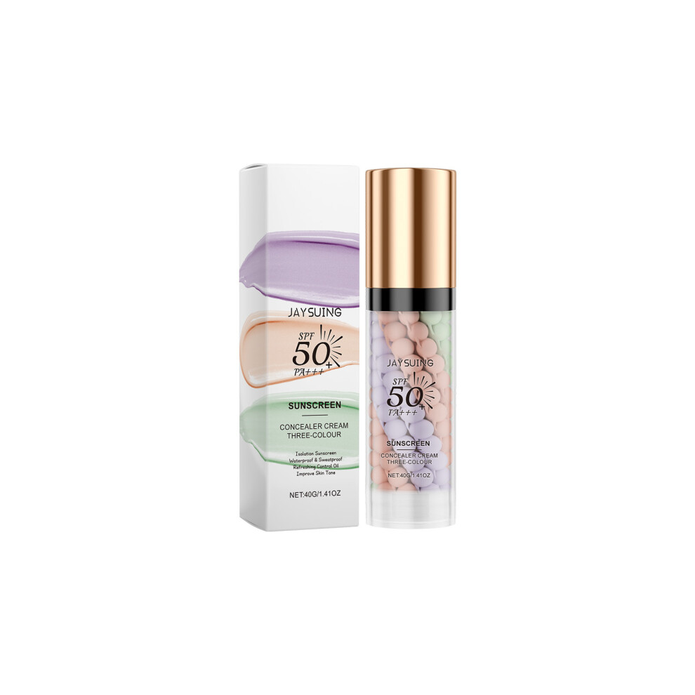 Cream (40G) Three-Color Protective Isolation Concealer Isolation Skin Care Moisturizing Covering Blemishes Smooth Makeup