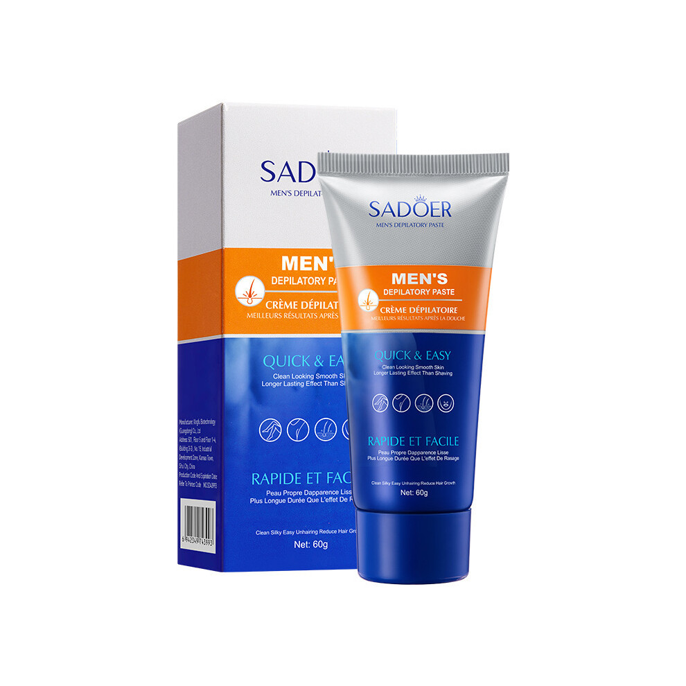 (60g) Men's Smooth Hair Removal Cream SADOER Non-irritating Underarm Body Hair Removal Cream