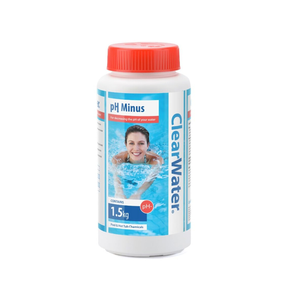 Clearwater Ph Minus Decreaser – 1.5 Kg Granules For Hot Tub, Spa & Swimming Pool Water Treatment, Lowers Ph & Improves Water Balance