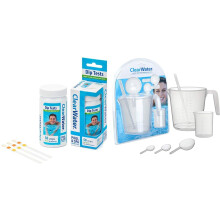 Clear water Hot Tub, Pool and Spa Test Strips x 50-3 in 1 - Measures Chlorine, PH and Total Alkalinit (Pack of 1 (50 Strips)) & CH0032 Measuring Set